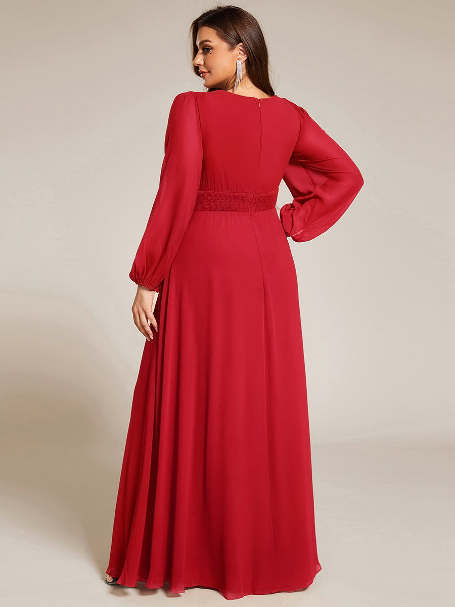 ever CELESTE|Chiffon Long Sleeve A-Line Round Neckline Formal Dress
