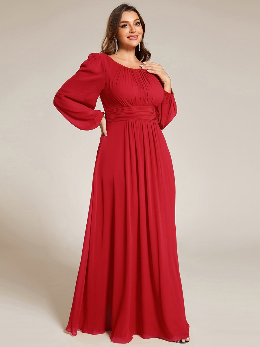 ever CELESTE|Chiffon Long Sleeve A-Line Round Neckline Formal Dress