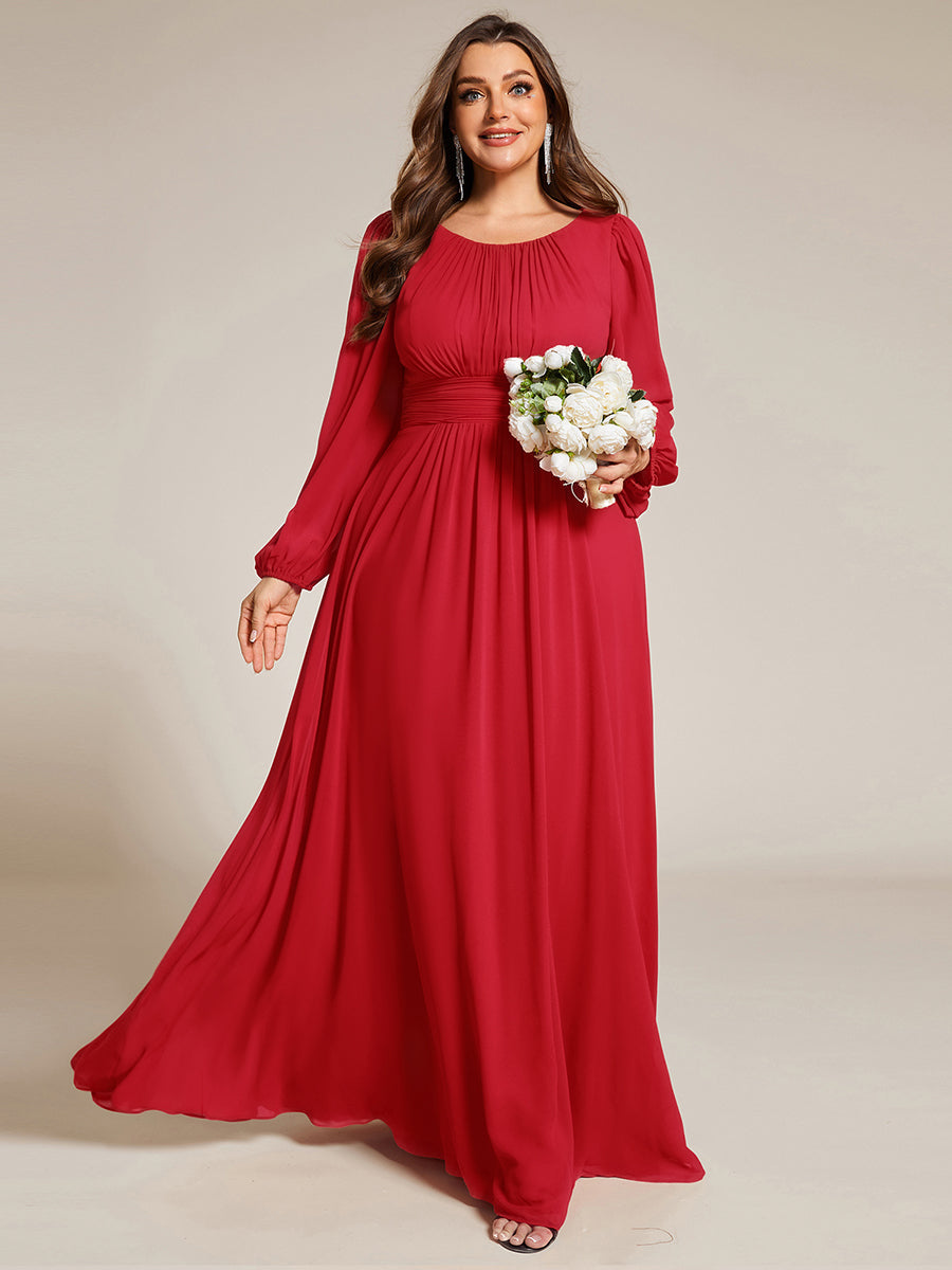 ever CELESTE|Chiffon Long Sleeve A-Line Round Neckline Formal Dress