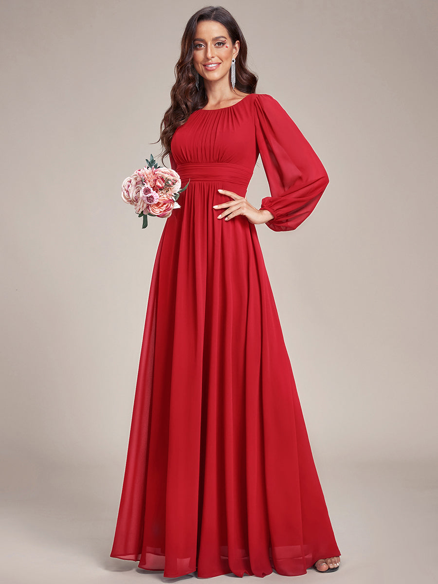 ever CELESTE|Chiffon Long Sleeve A-Line Round Neckline Formal Dress