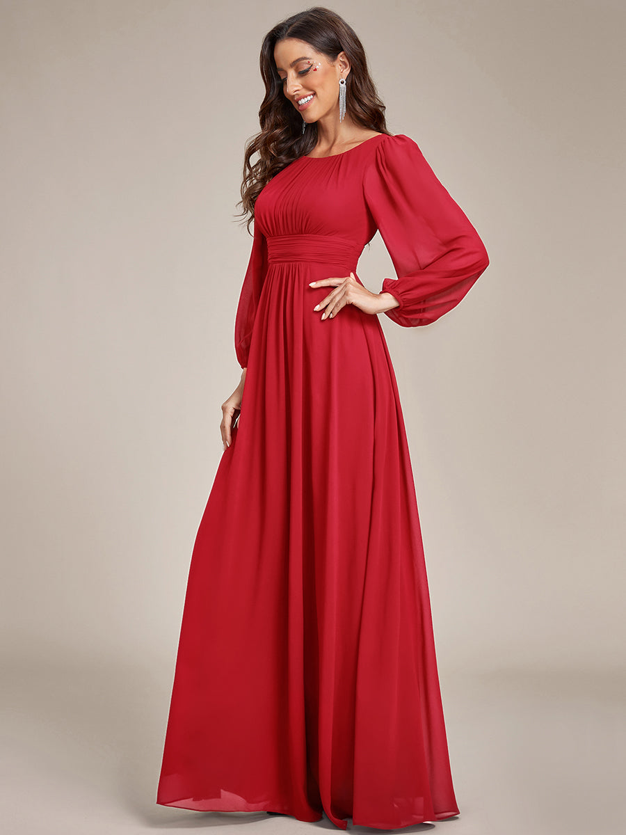 ever CELESTE|Chiffon Long Sleeve A-Line Round Neckline Formal Dress