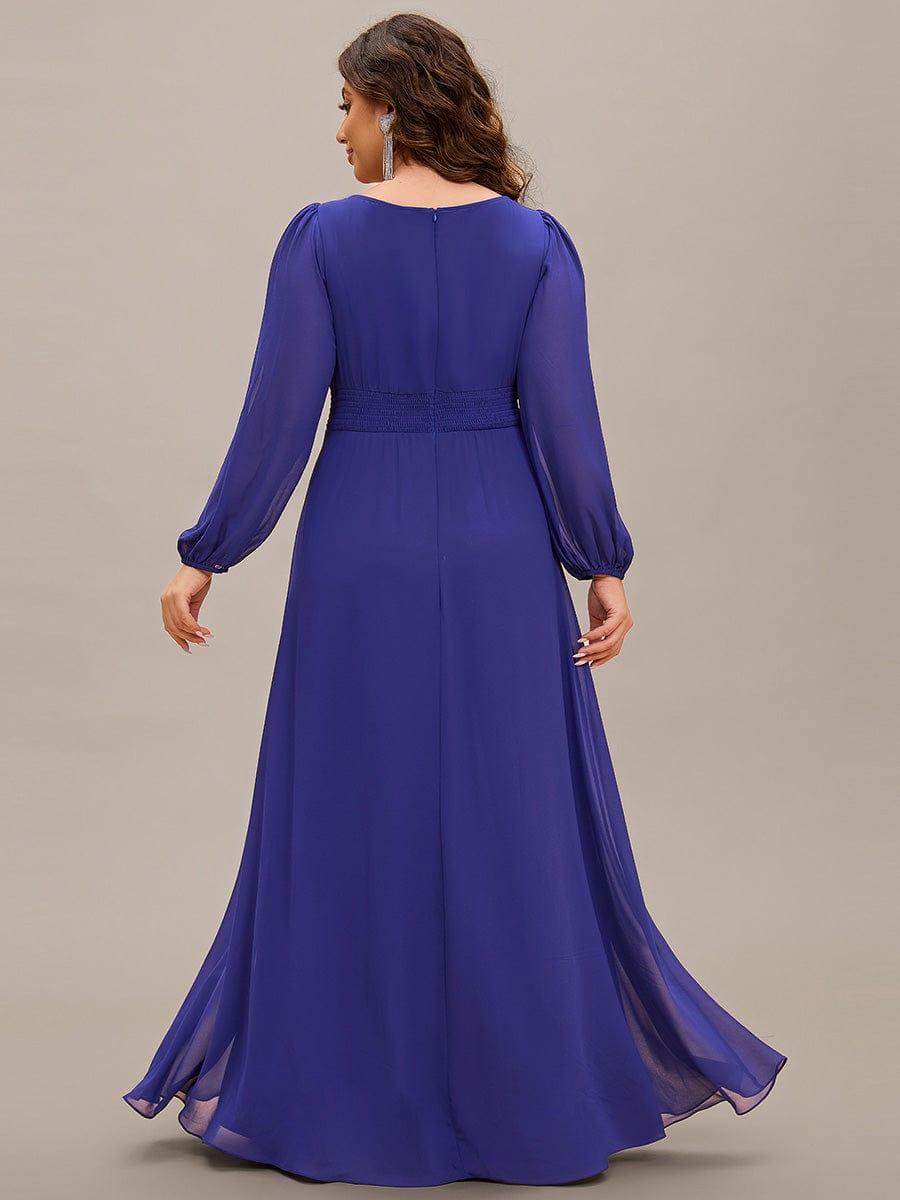 ever CELESTE|Long Sleeve Chiffon A-Line Empire Waist Formal Dress