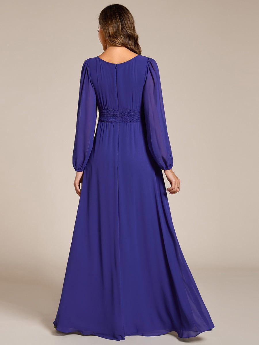 ever CELESTE|Long Sleeve Chiffon A-Line Empire Waist Formal Dress