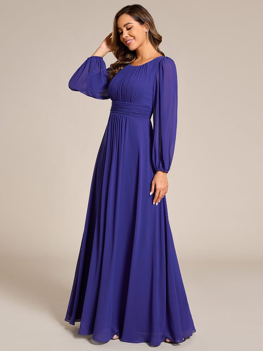ever CELESTE|Long Sleeve Chiffon A-Line Empire Waist Formal Dress
