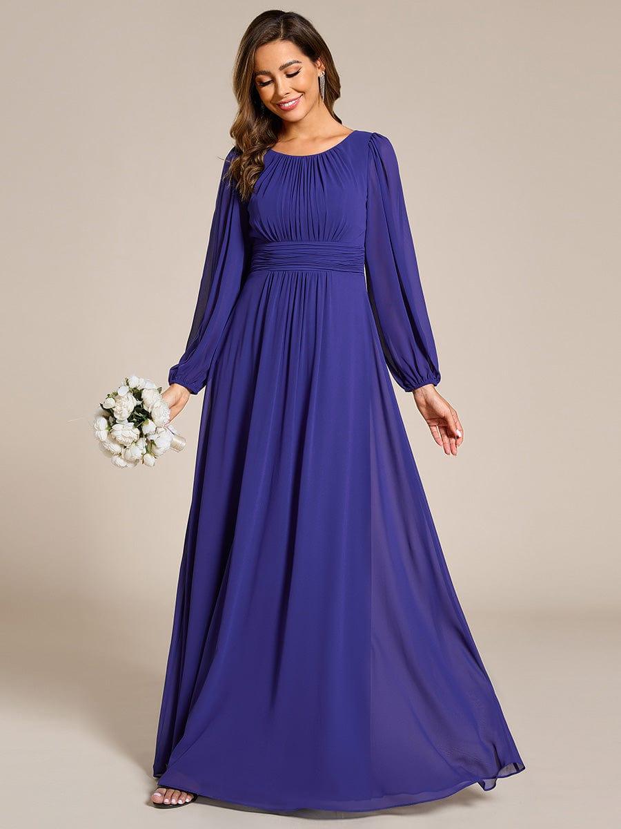 ever CELESTE|Long Sleeve Chiffon A-Line Empire Waist Formal Dress