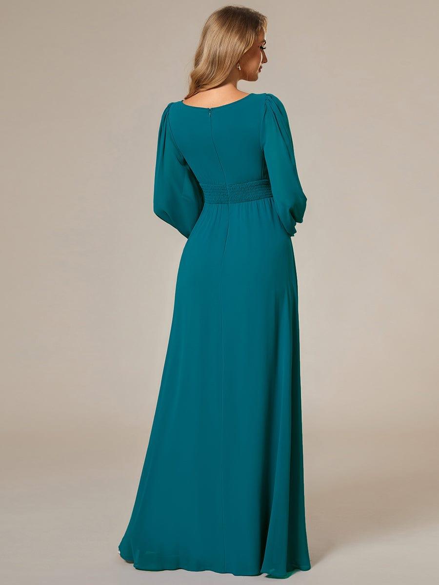 ever CELESTE|Long Sleeve Chiffon A-Line Empire Waist Formal Dress