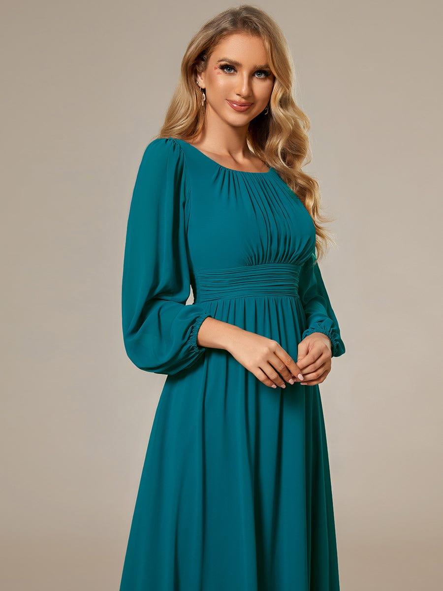 ever CELESTE|Long Sleeve Chiffon A-Line Empire Waist Formal Dress