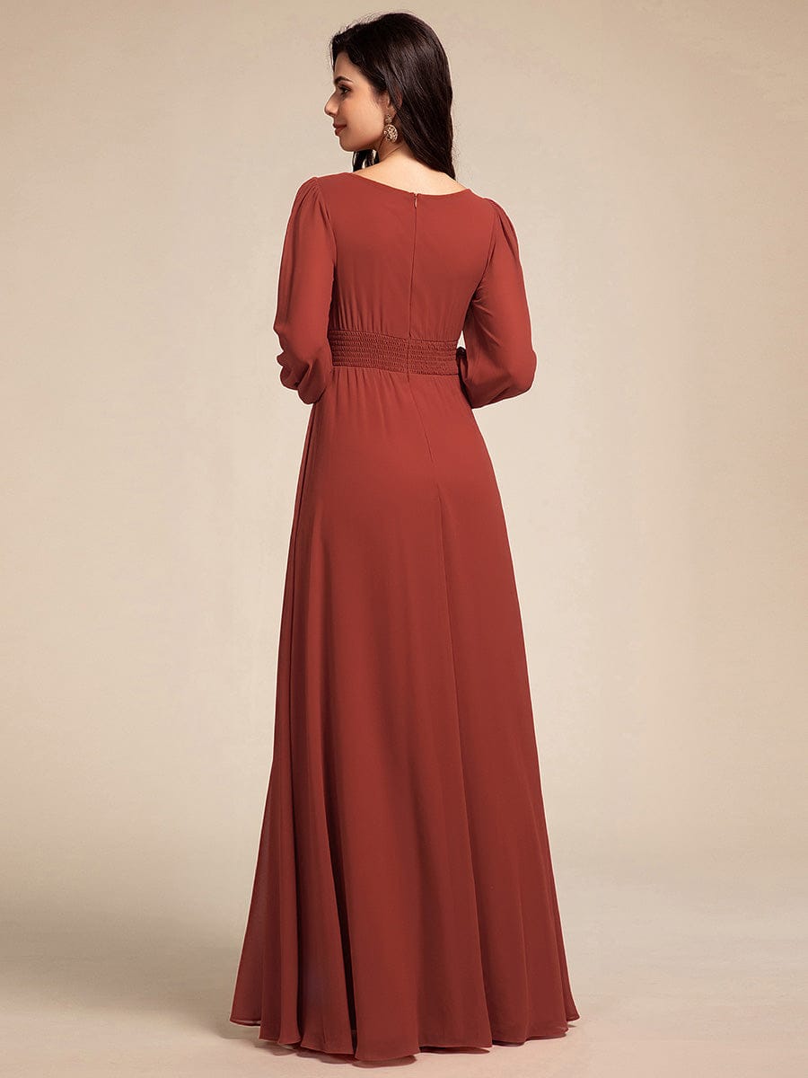 ever CELESTE|Chiffon Long Sleeve A-Line Round Neckline Formal Dress