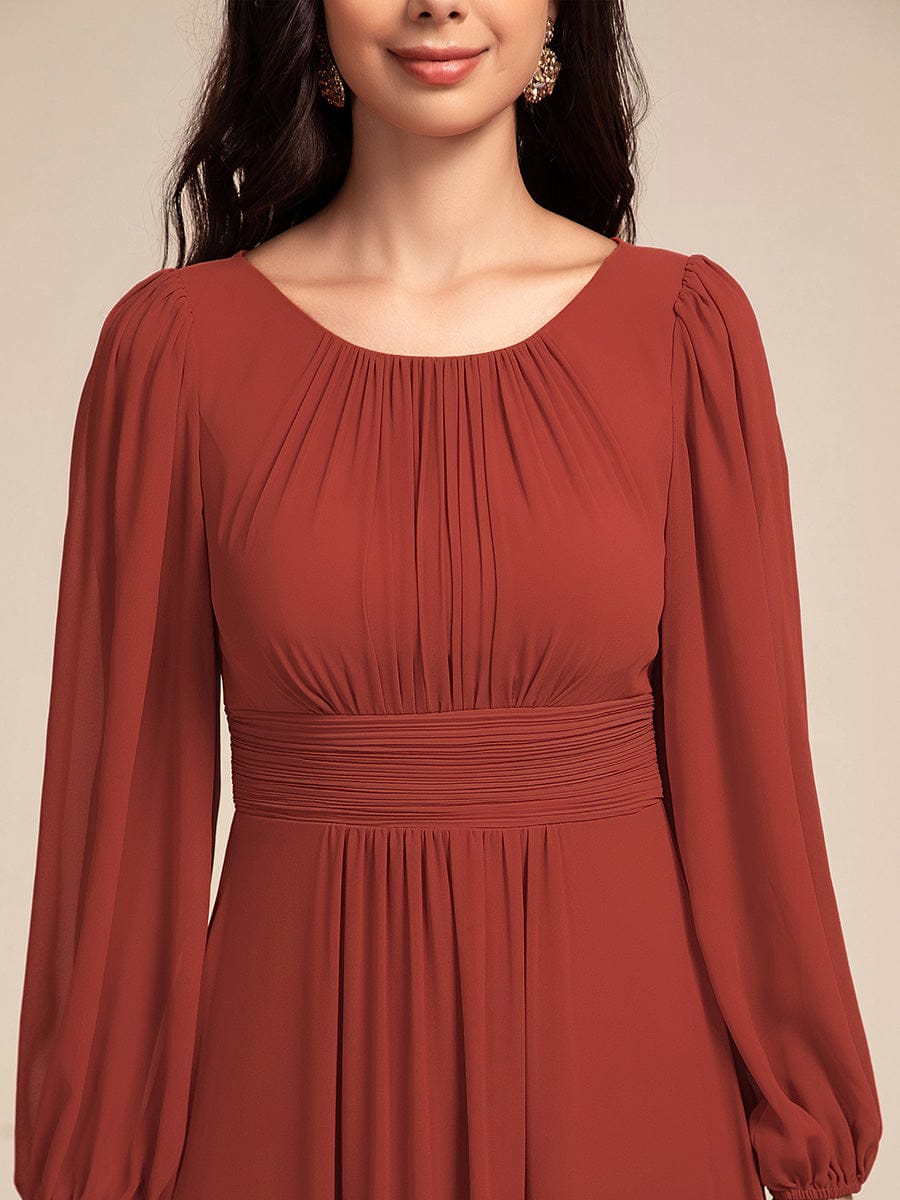 ever CELESTE|Chiffon Long Sleeve A-Line Round Neckline Formal Dress
