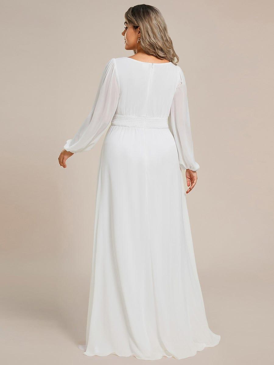 ever CELESTE|Long Sleeve Chiffon A-Line Empire Waist Formal Dress