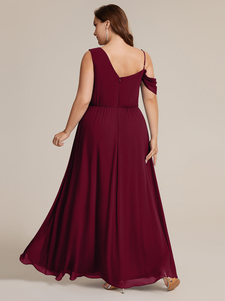 ever ERIKA|Thigh-High Slit Chiffon Dropped shoulders Bridesmaid Dress