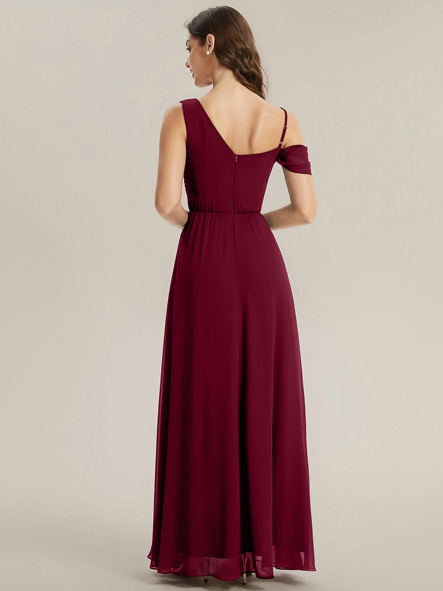 ever ERIKA|Thigh-High Slit Chiffon Dropped shoulders Bridesmaid Dress