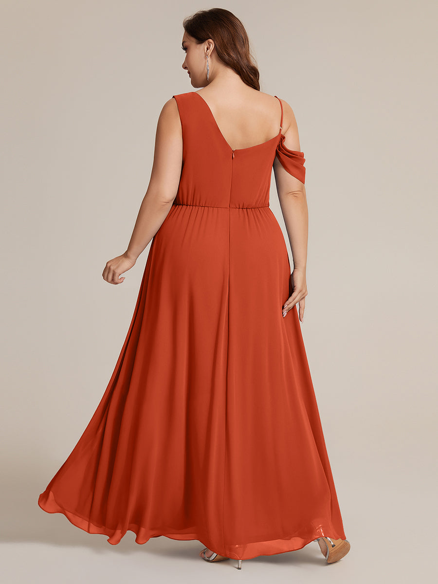 ever ERIKA|Thigh-High Slit Chiffon Dropped shoulders Bridesmaid Dress
