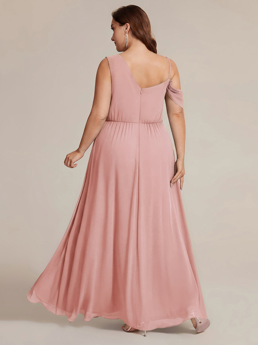 ever ERIKA|Thigh-High Slit Chiffon Dropped shoulders Bridesmaid Dress