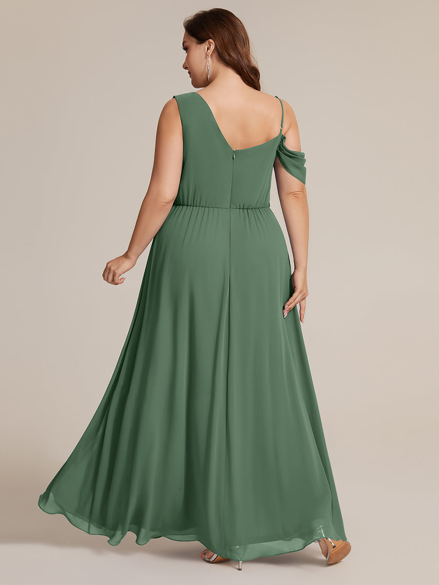 ever ERIKA|Thigh-High Slit Chiffon Dropped shoulders Bridesmaid Dress