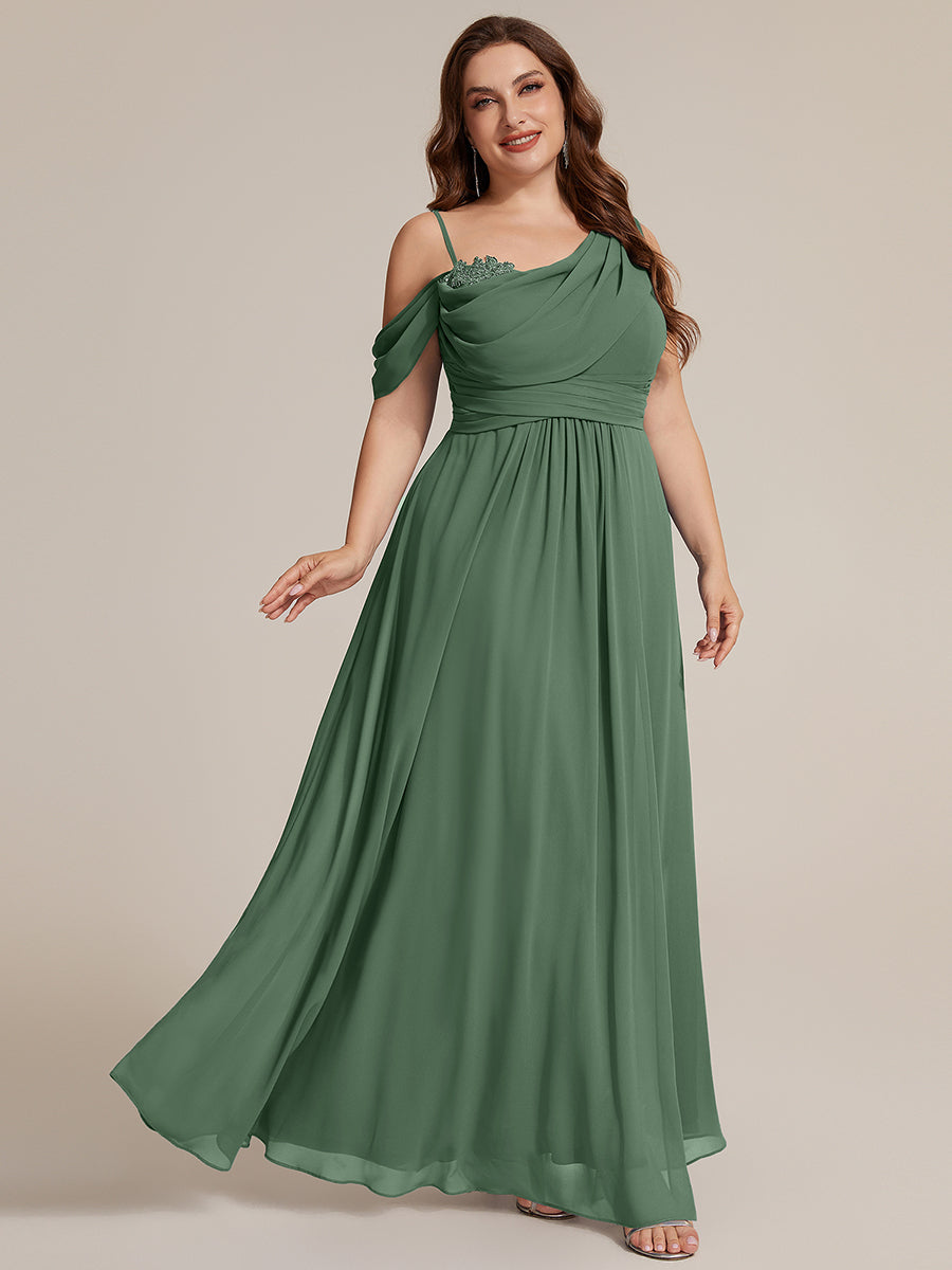 ever ERIKA|Thigh-High Slit Chiffon Dropped shoulders Bridesmaid Dress