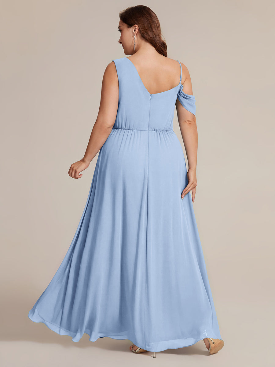ever ERIKA|Thigh-High Slit Chiffon Dropped shoulders Bridesmaid Dress