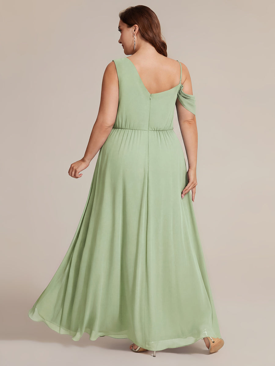 ever ERIKA|Thigh-High Slit Chiffon Dropped shoulders Bridesmaid Dress