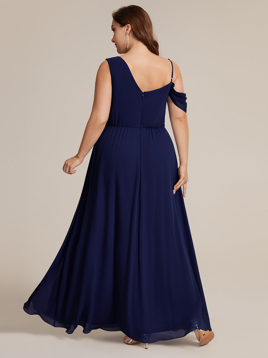 ever ERIKA|Thigh-High Slit Chiffon Dropped shoulders Bridesmaid Dress