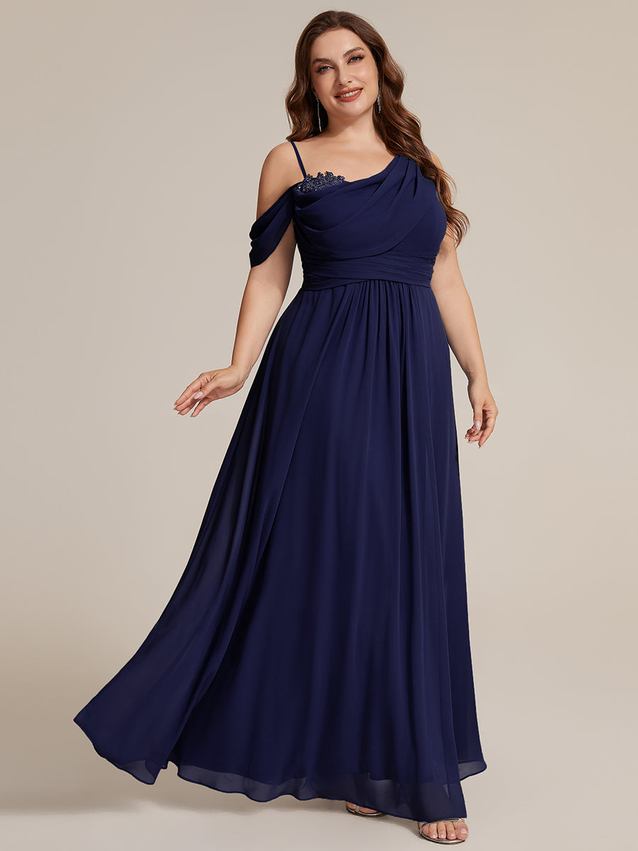 ever ERIKA|Thigh-High Slit Chiffon Dropped shoulders Bridesmaid Dress