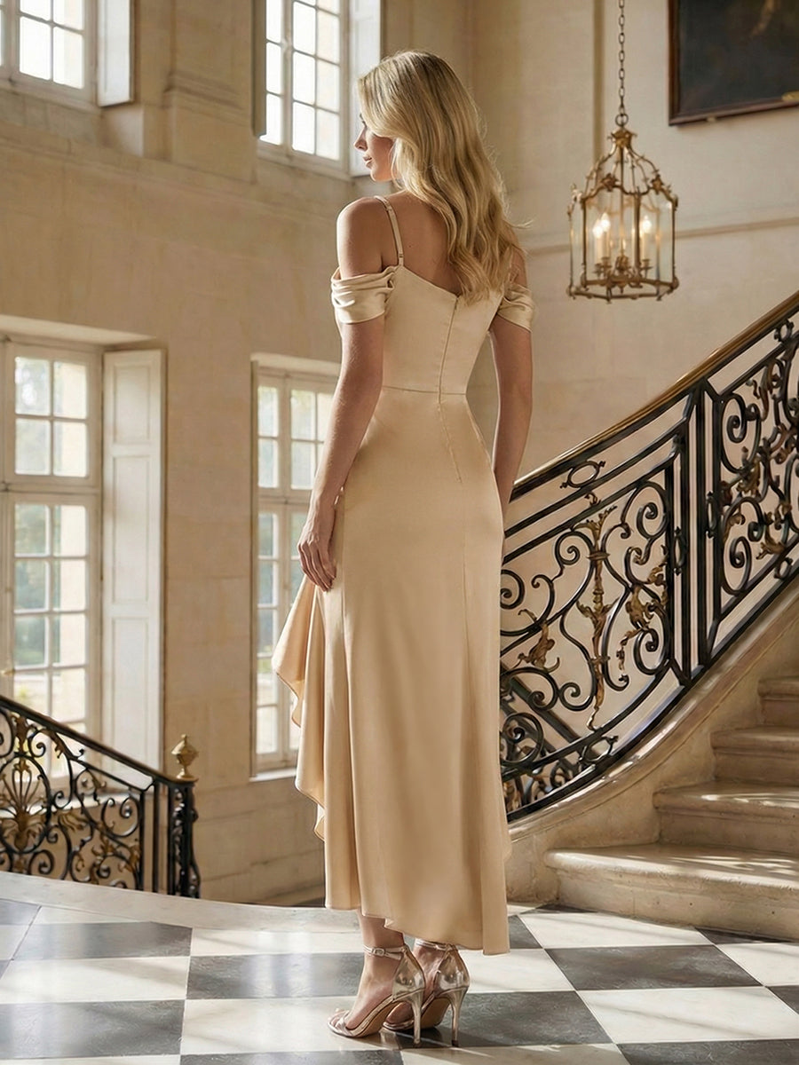 ever BREE|Satin Spaghetti strap Sleeve Mermaid Bridesmaid Dress
