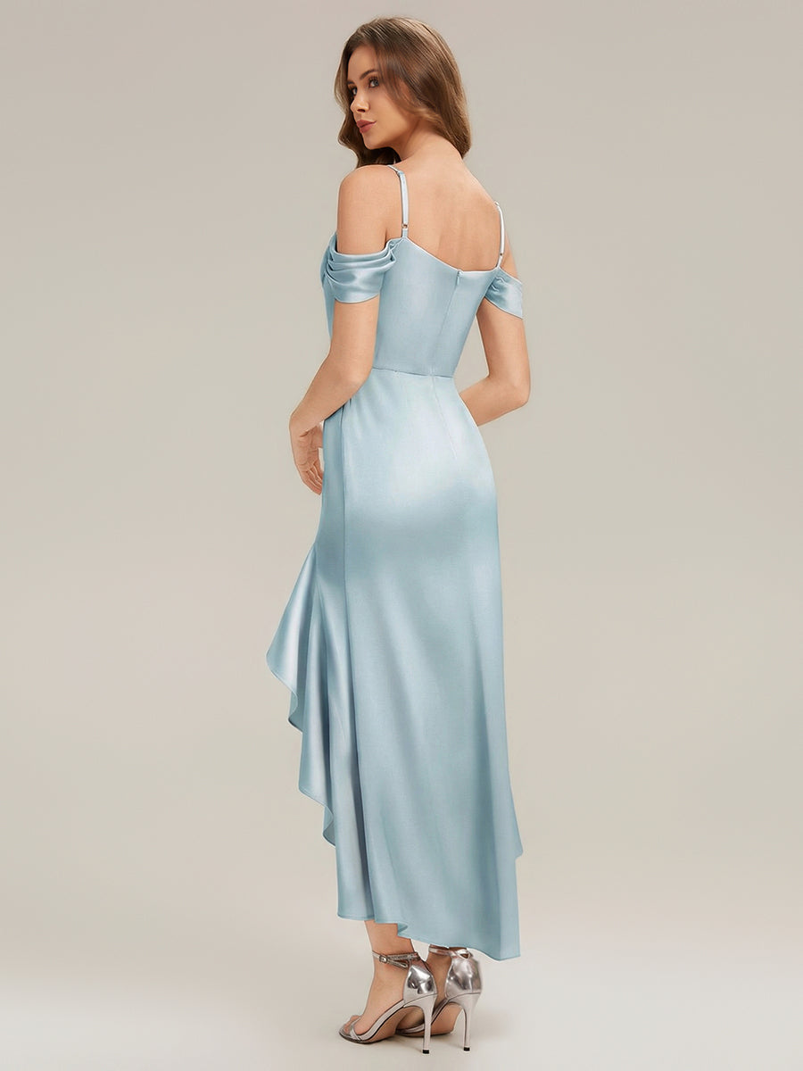ever BREE|Satin Spaghetti strap Sleeve Mermaid Bridesmaid Dress