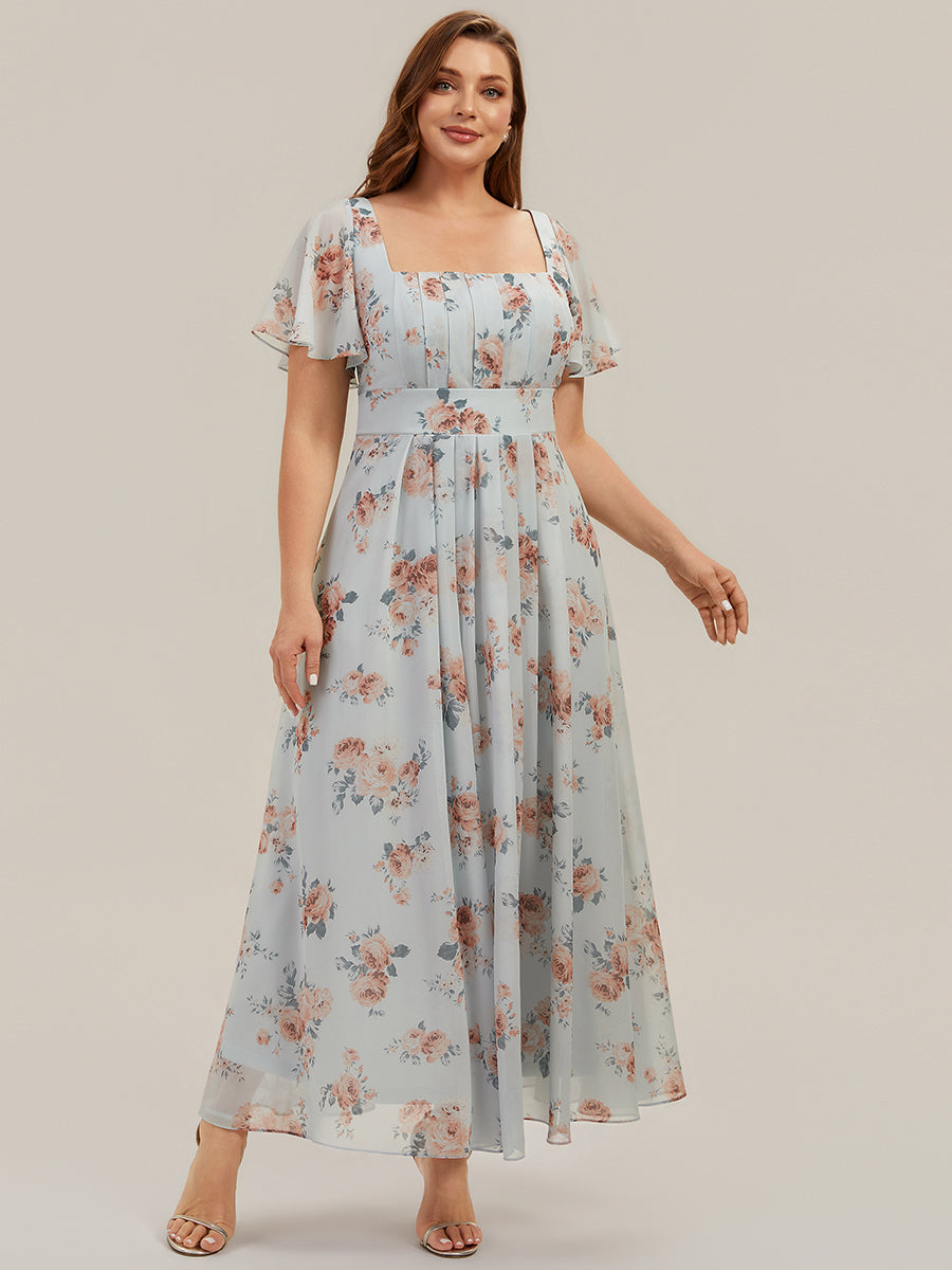 ever AVIEL|Ruched Chiffon Ruffle Sleeve Bridesmaid Dress