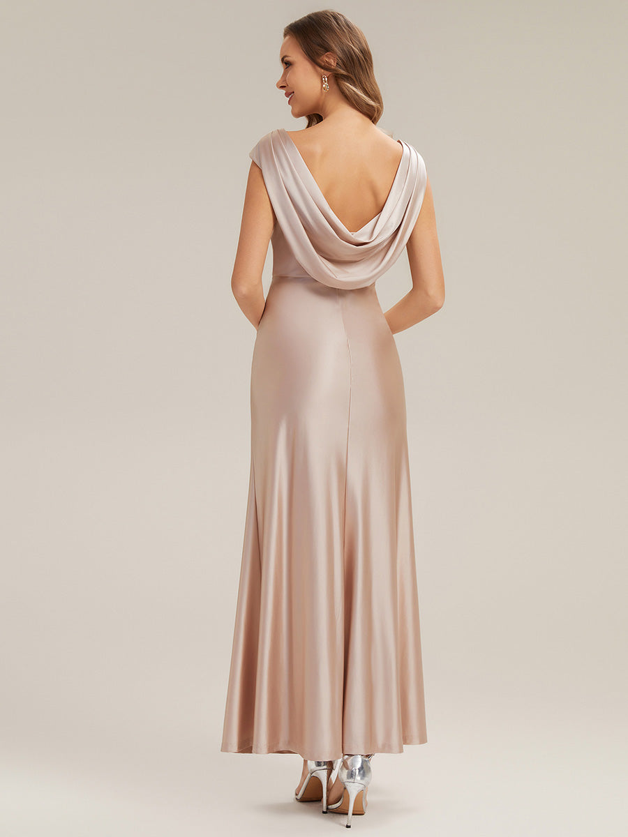Bodycon Satin Cap Sleeve Bridesmaid Dress