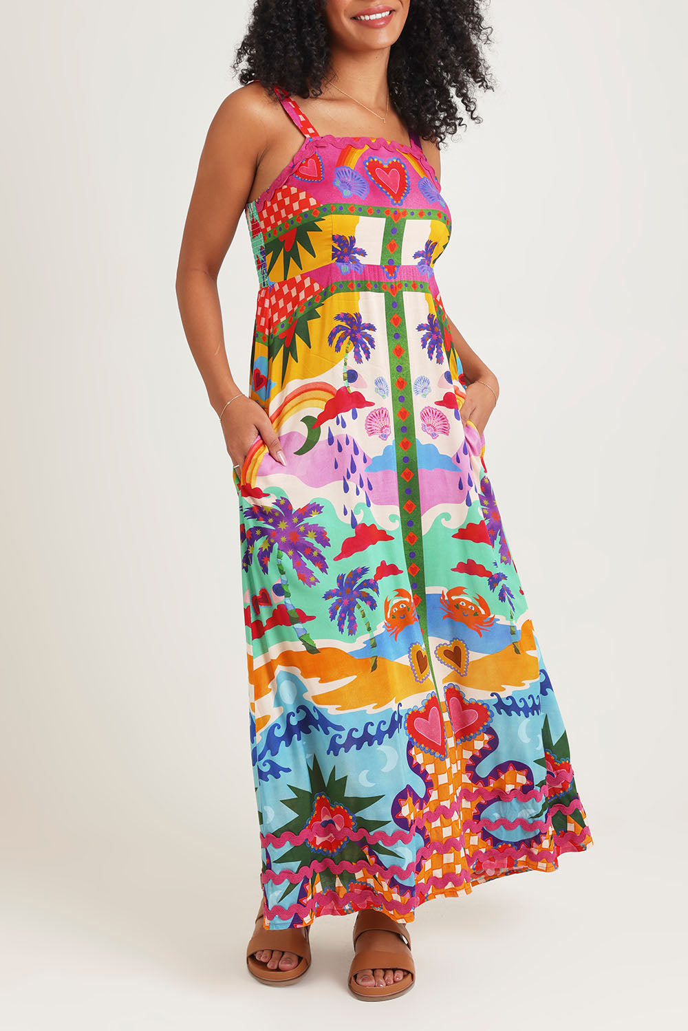 Briana Strappy Dress - Print