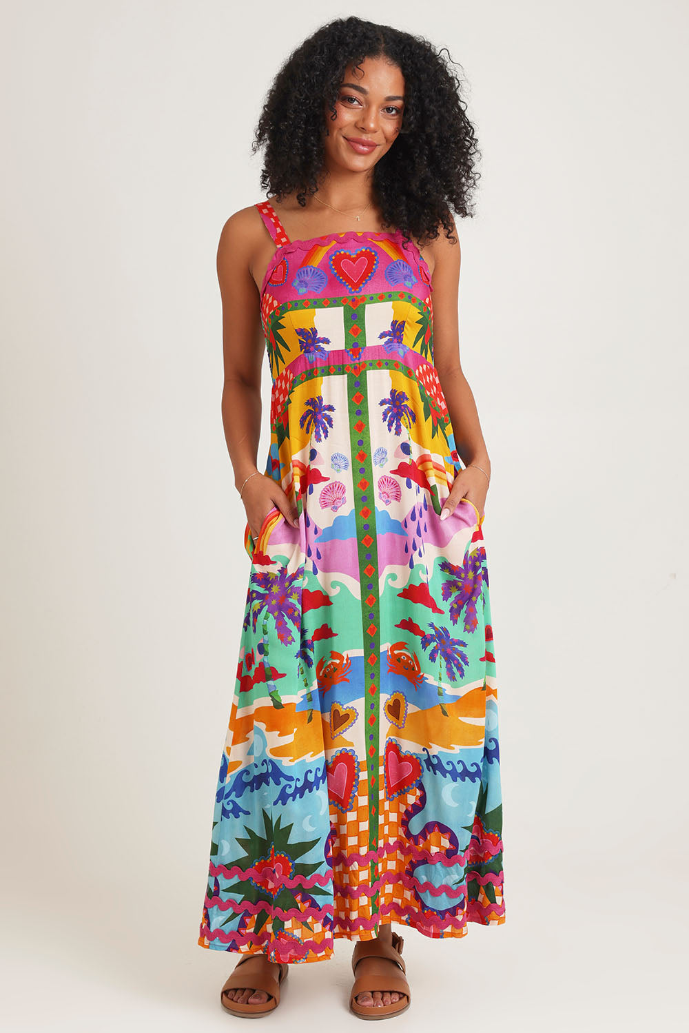 Briana Strappy Dress - Print