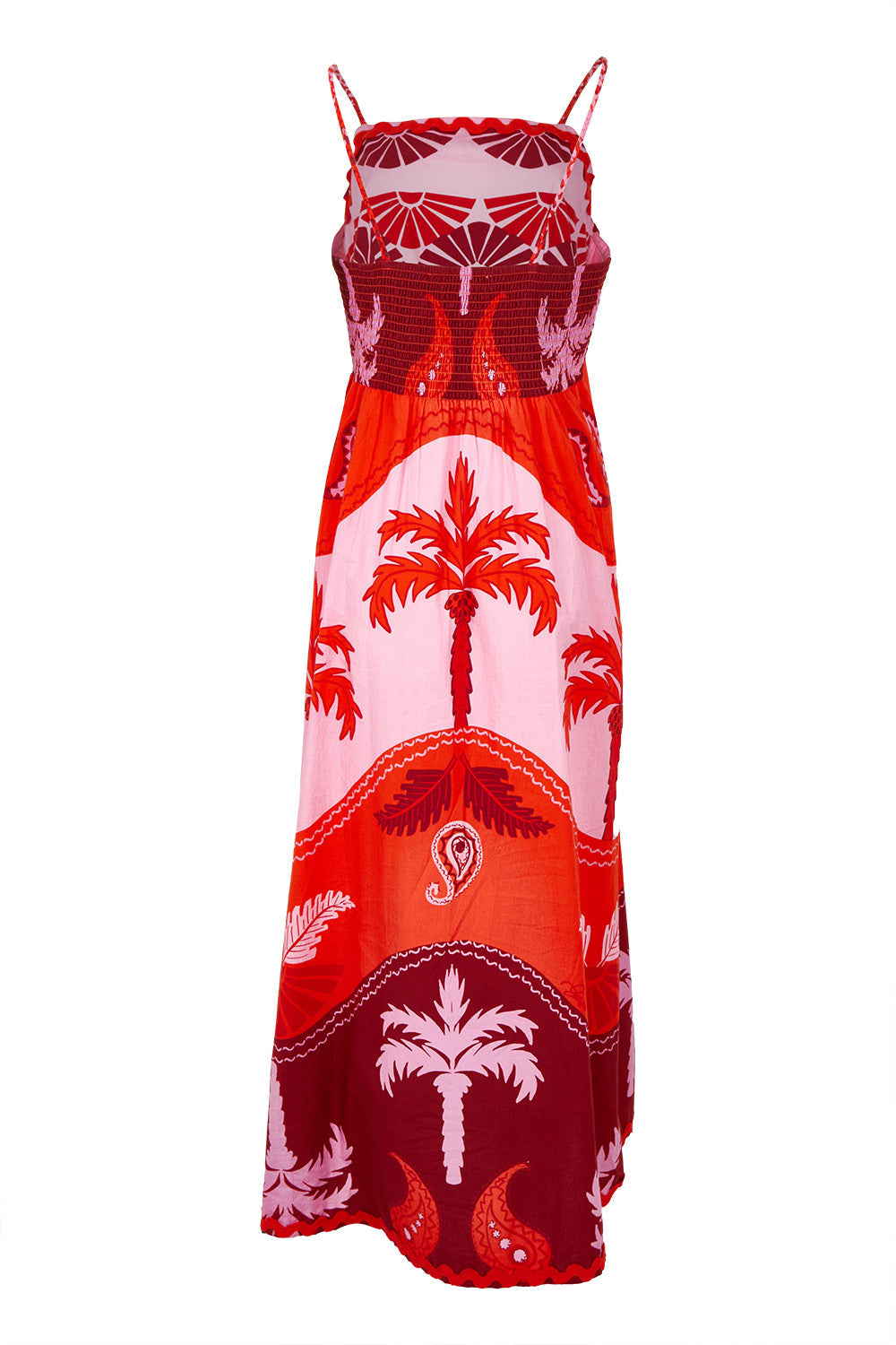 Celeste Orange Cotton Strappy Dress - Orange
