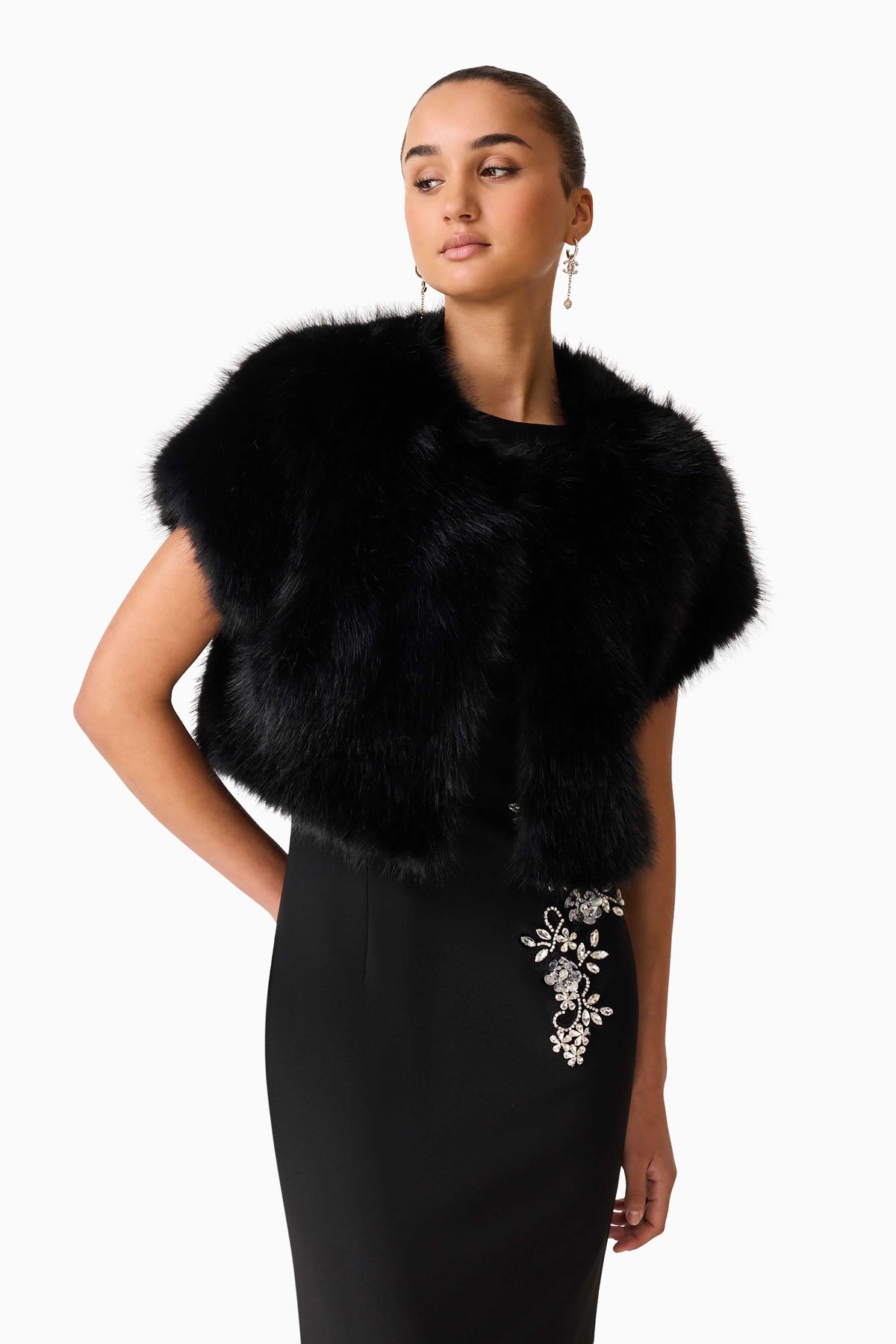 Lucyna Short Sleeve Bolero in Black