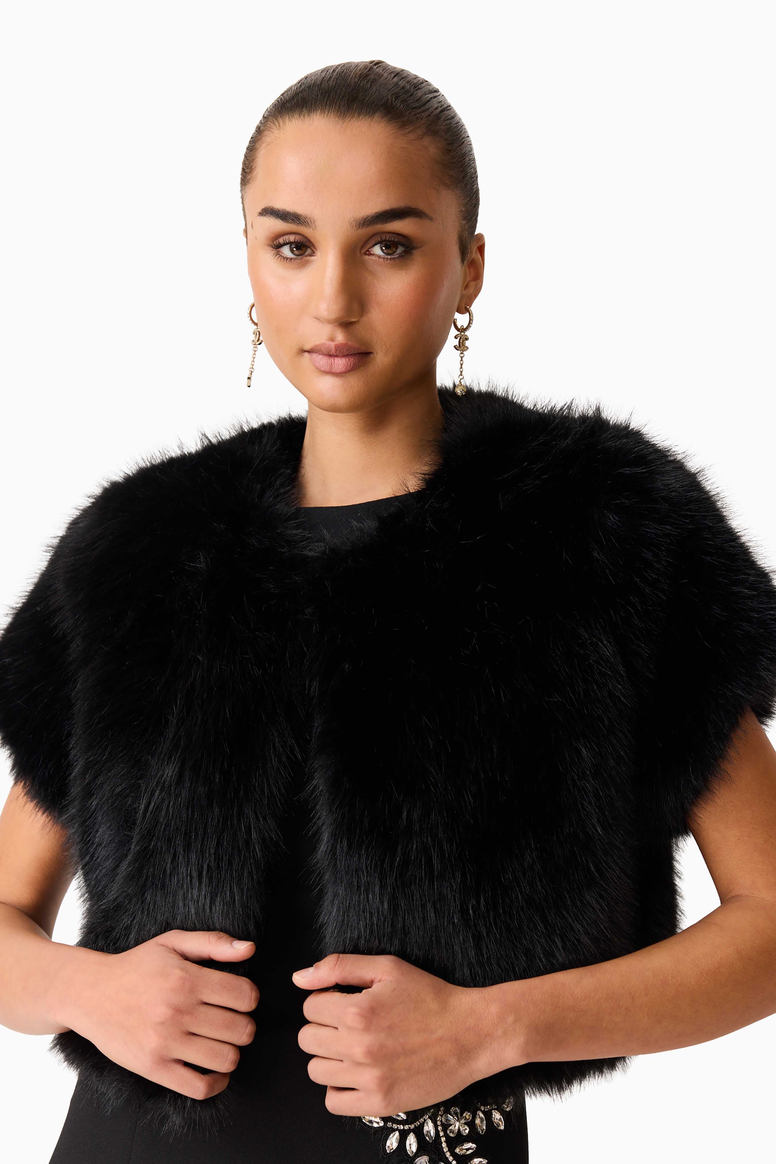 Lucyna Short Sleeve Bolero in Black