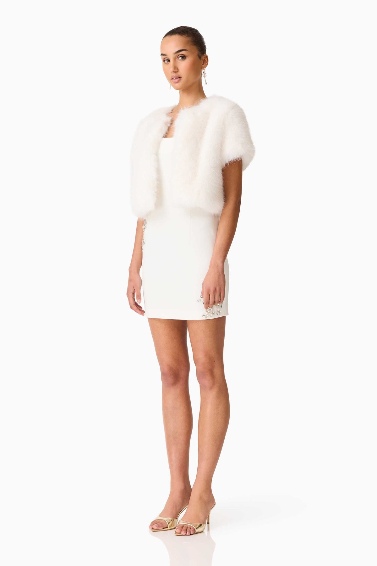 Lucyna Short Sleeve Bolero in White