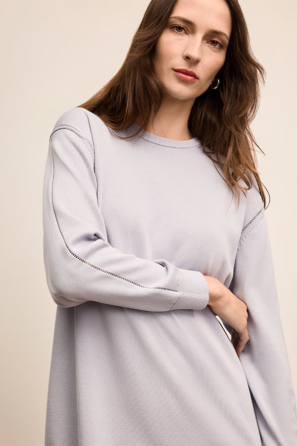 Eve Sweater Dress - 365 Cotton Silk Knit :: Powder Blue