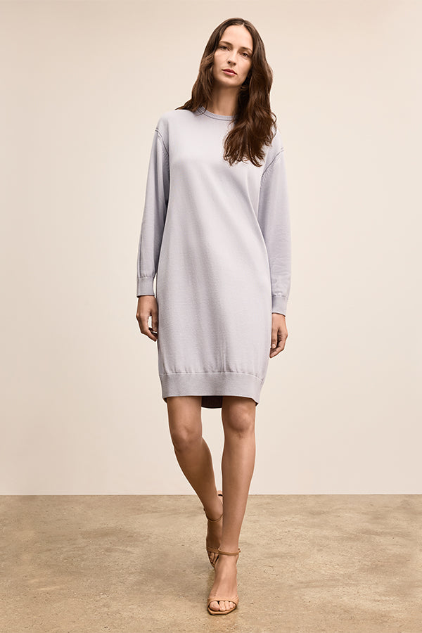 Eve Sweater Dress - 365 Cotton Silk Knit :: Powder Blue