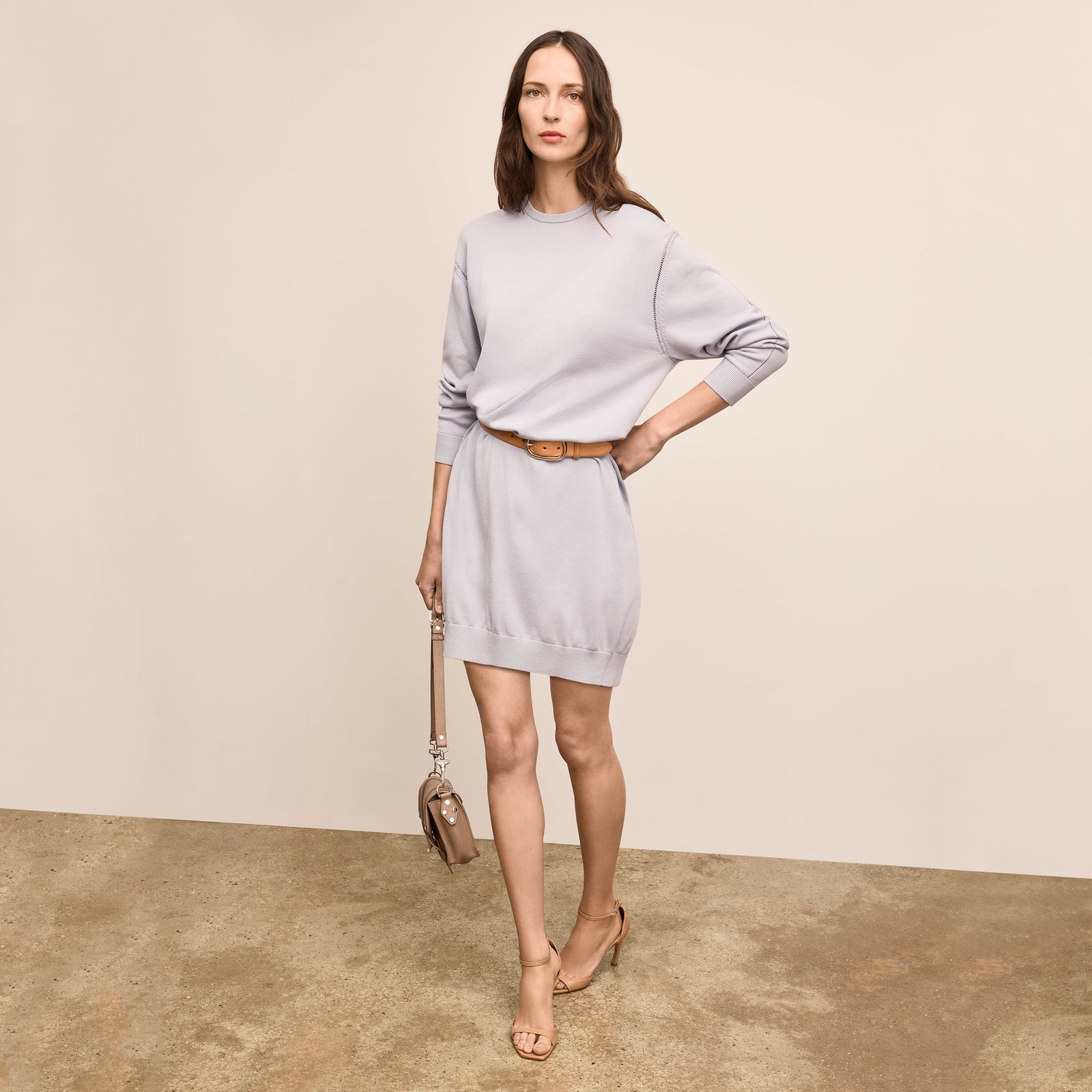 Eve Sweater Dress - 365 Cotton Silk Knit :: Powder Blue