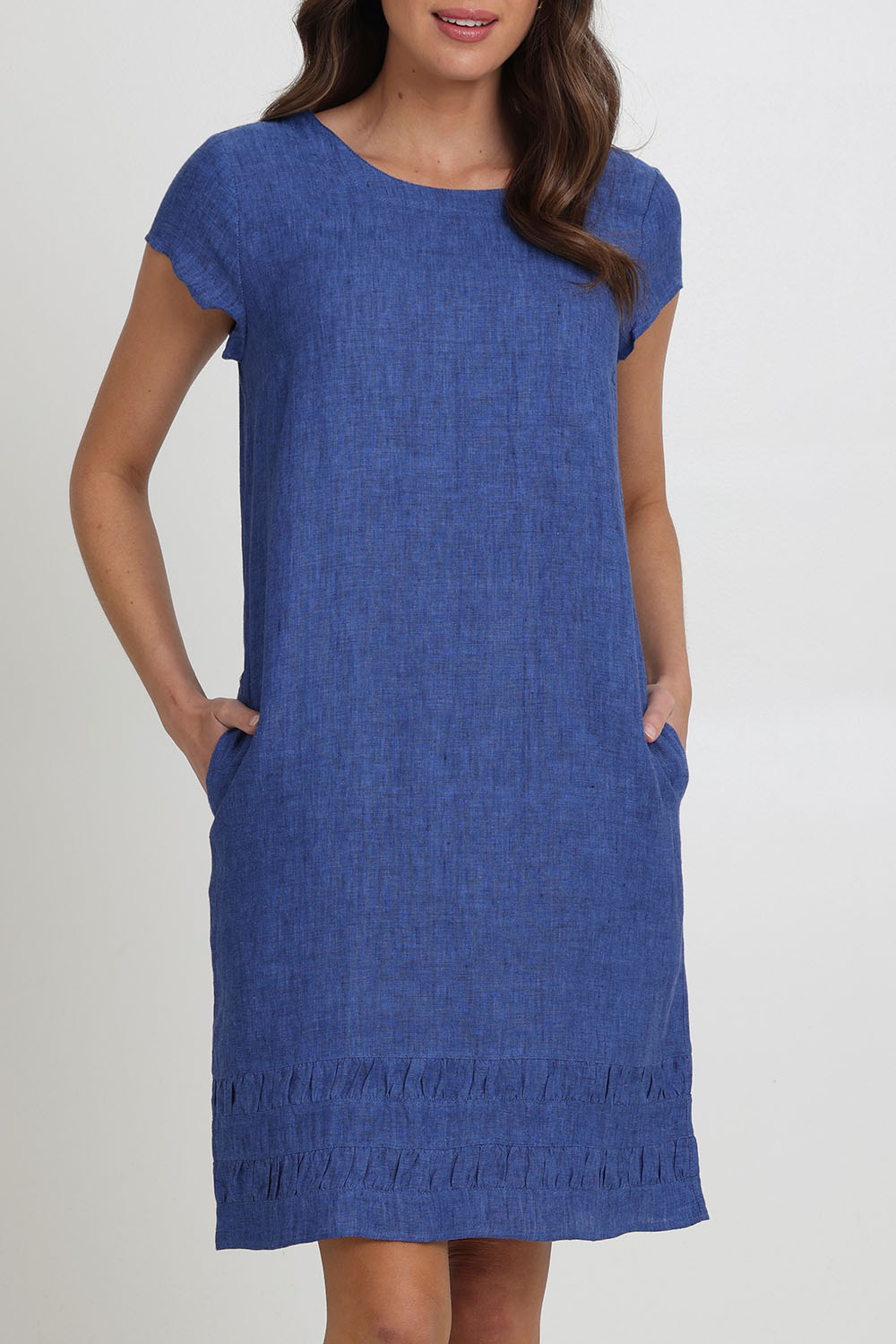 Crowd Pleaser Linen Dress - Capri