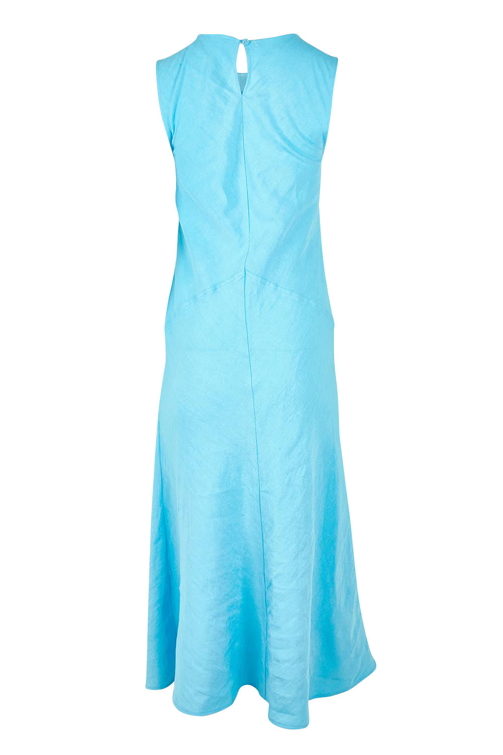 Azure Linen Blend Dress - Azureblue