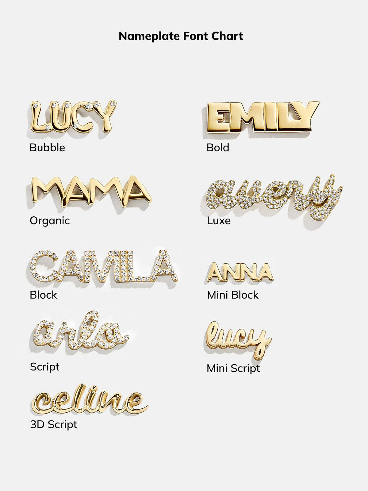 14K Gold Custom Nameplate Necklace - Block