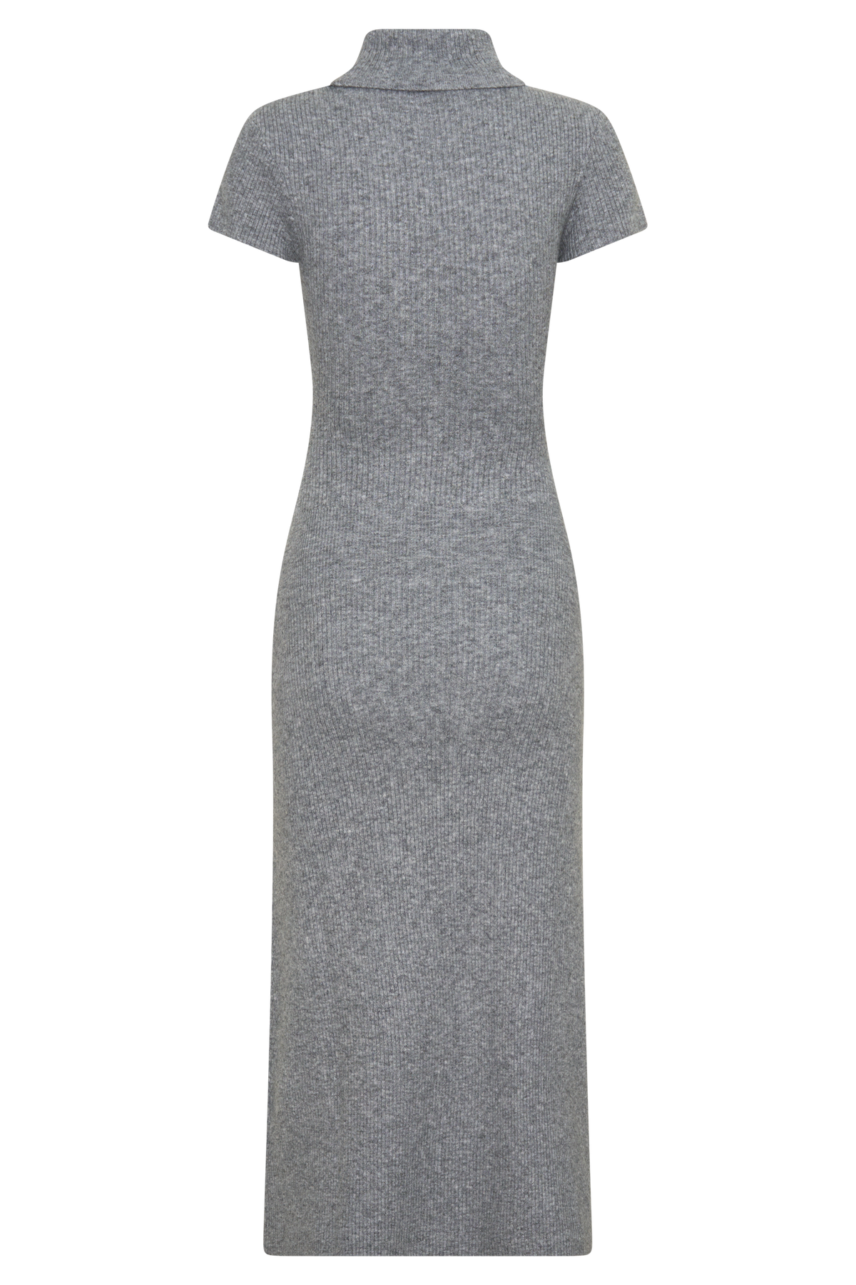 Goldie High Neck Knit Midi Dress - Grey Marle