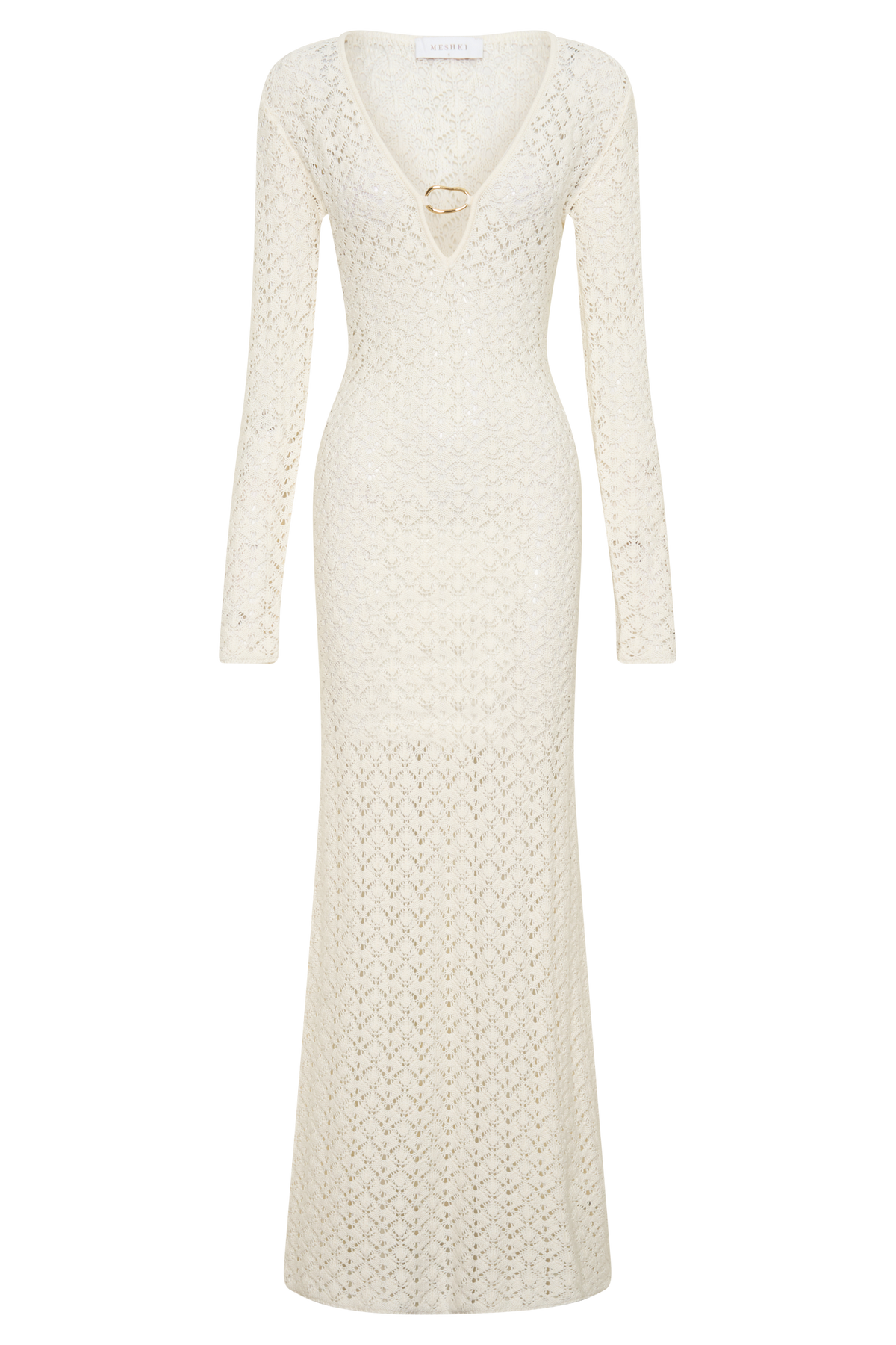 Jamaya Crochet Knit Maxi Dress - Ivory