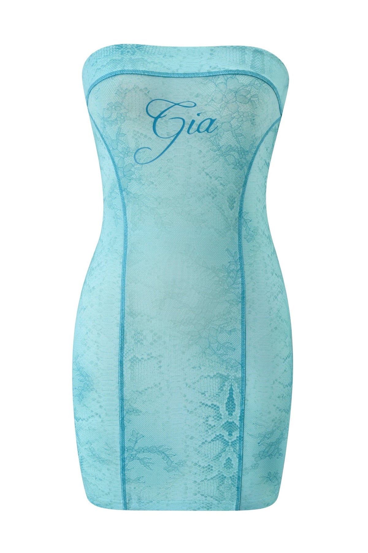 BLARE TUBE MINI DRESS - TEAL SERPENTINE