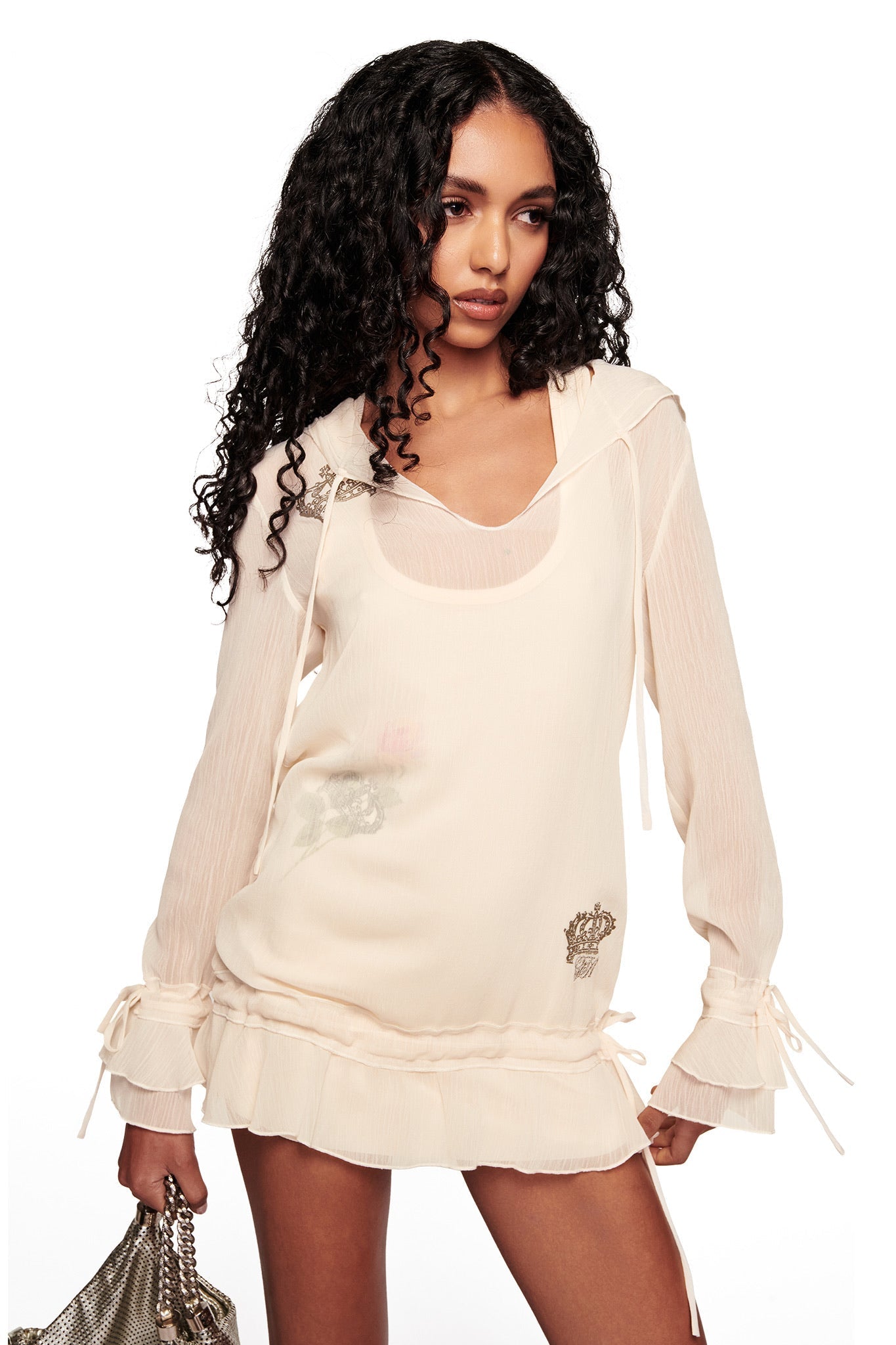 Diamond 2-In-1 Mini Dress - Cream