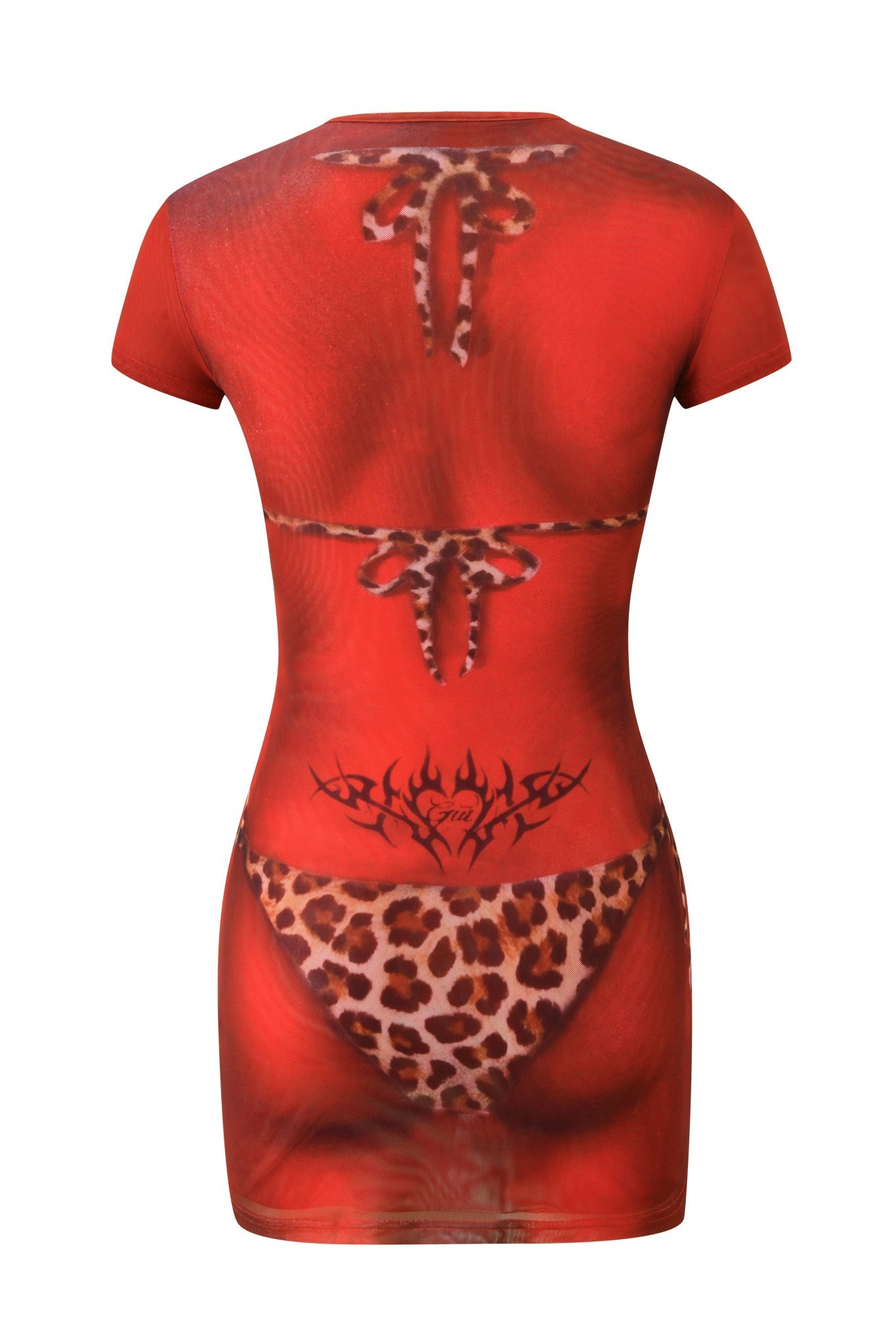 T-Rex Spray Bikini Mini Dress - Cheetah Bikini Body
