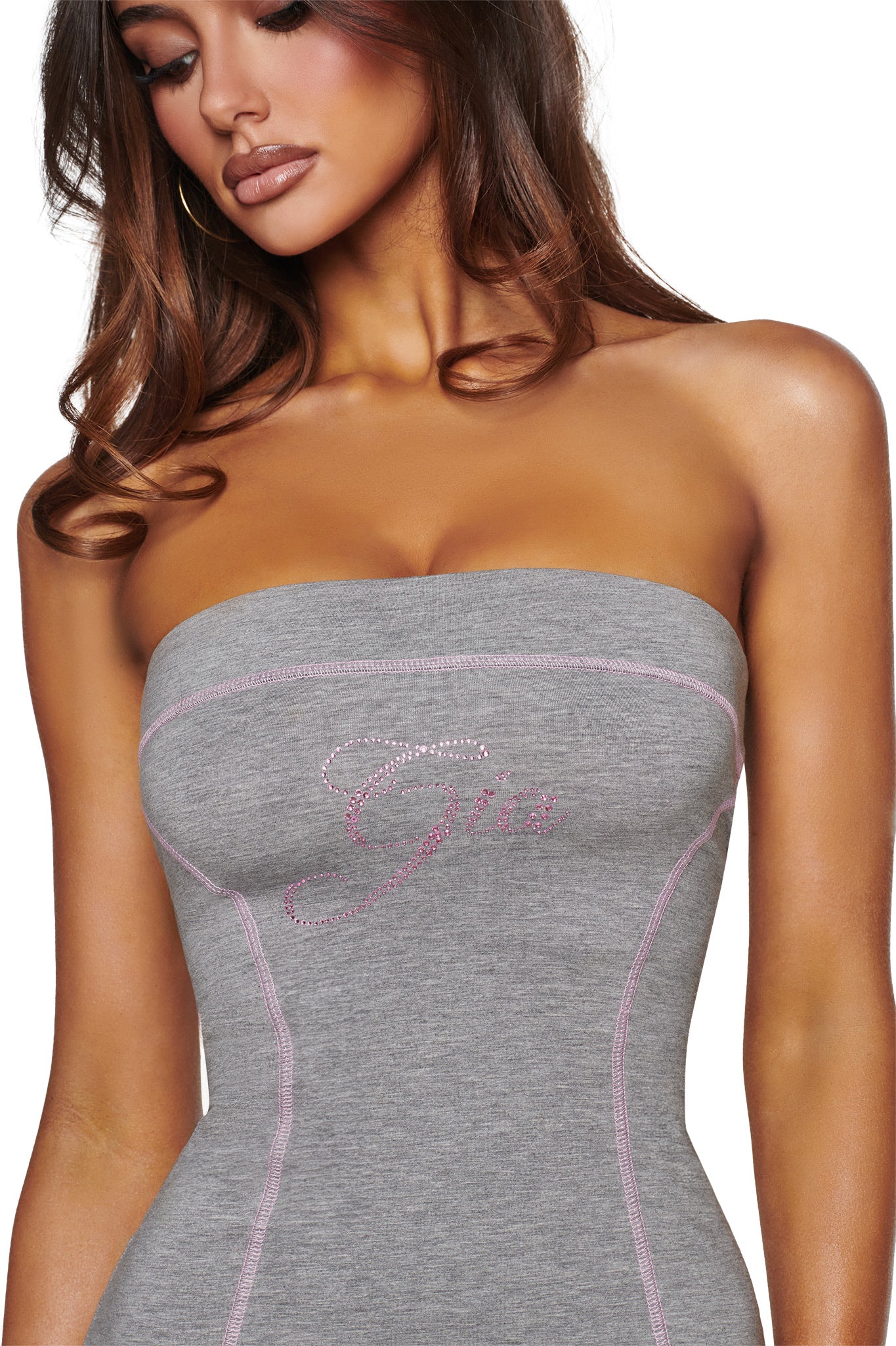 Blare Tube Mini Dress - Heather Grey