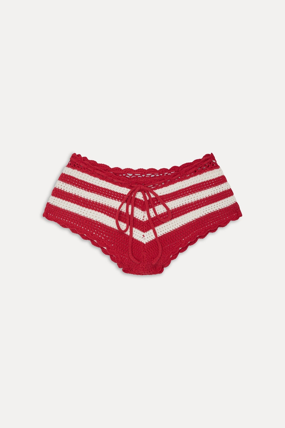 Genevieve Crochet Boy Shorts - Red Ribbon