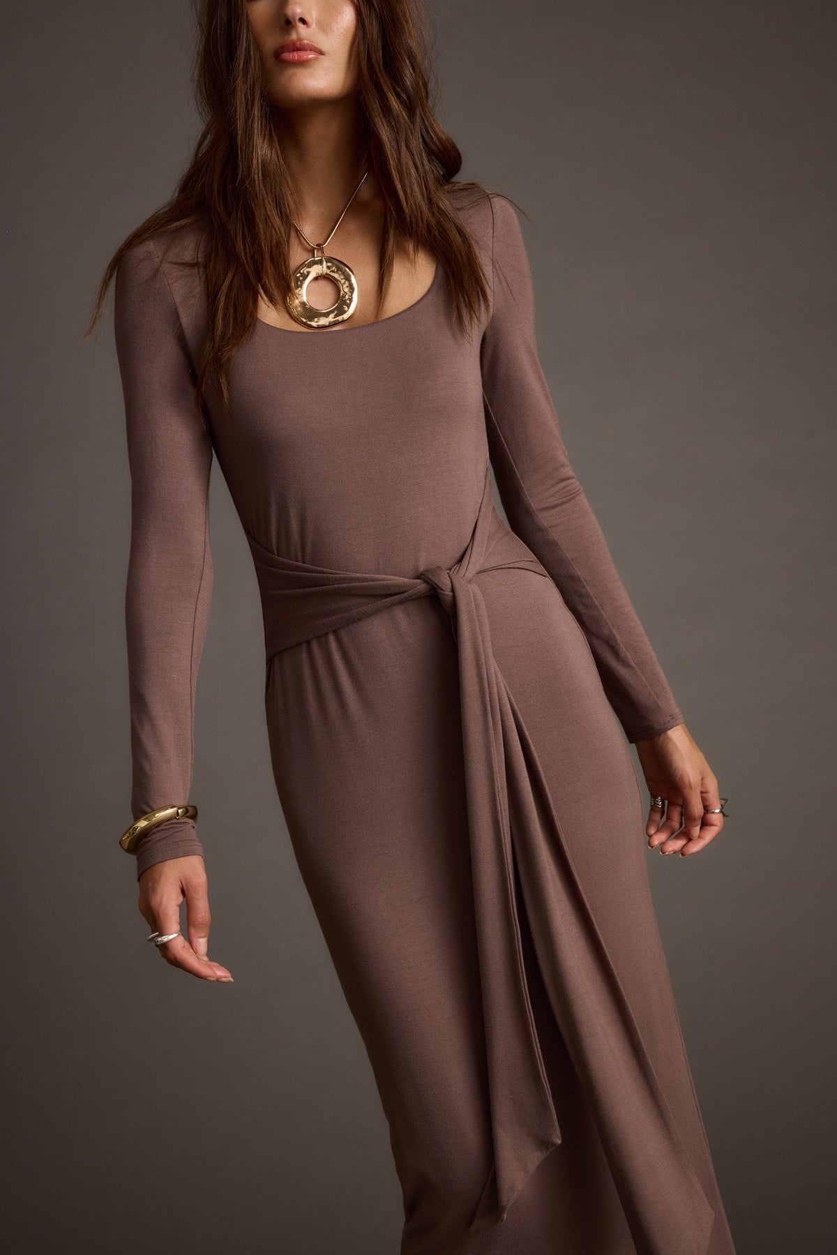 Giavana Dark Taupe Maxi Dress