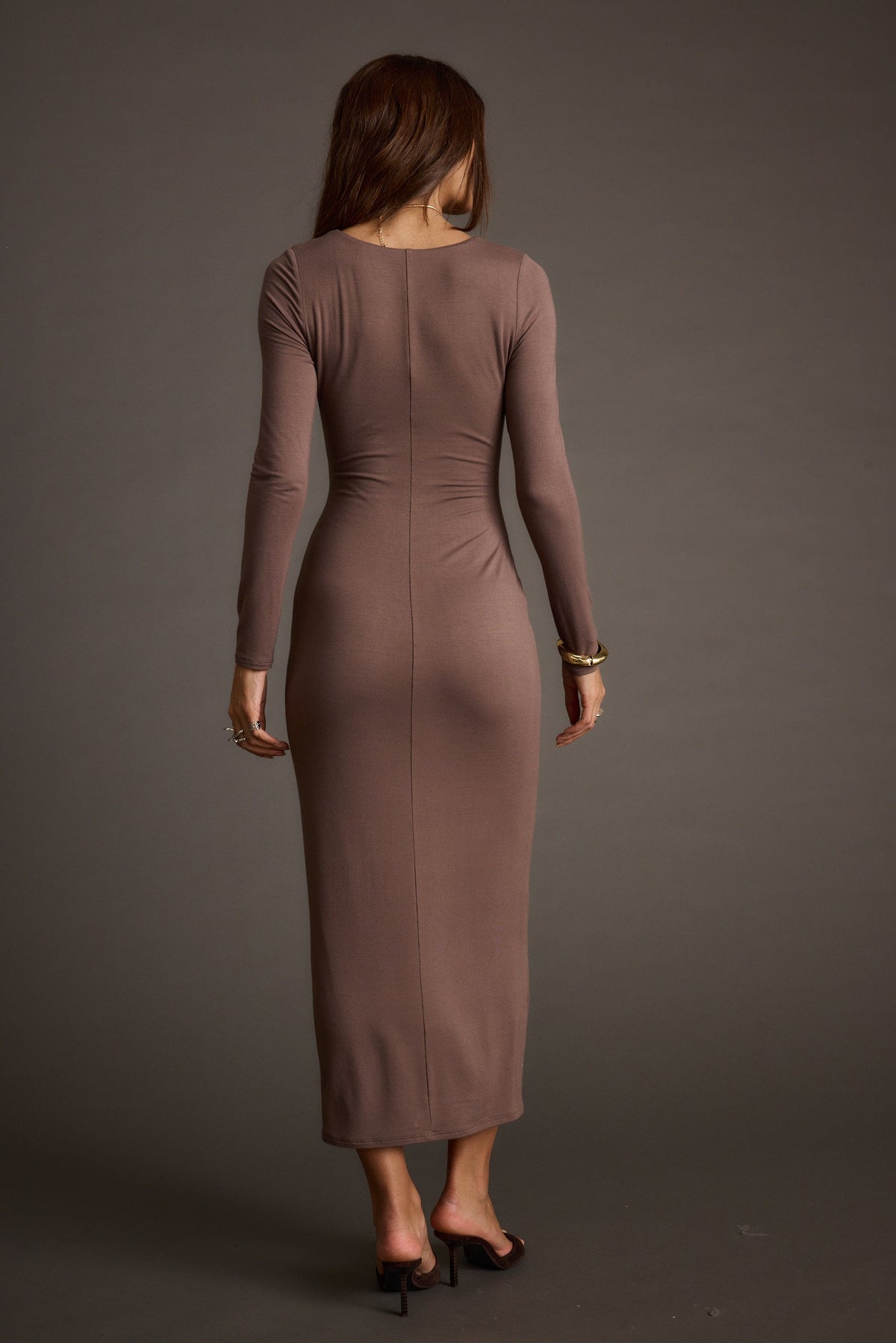 Giavana Dark Taupe Maxi Dress
