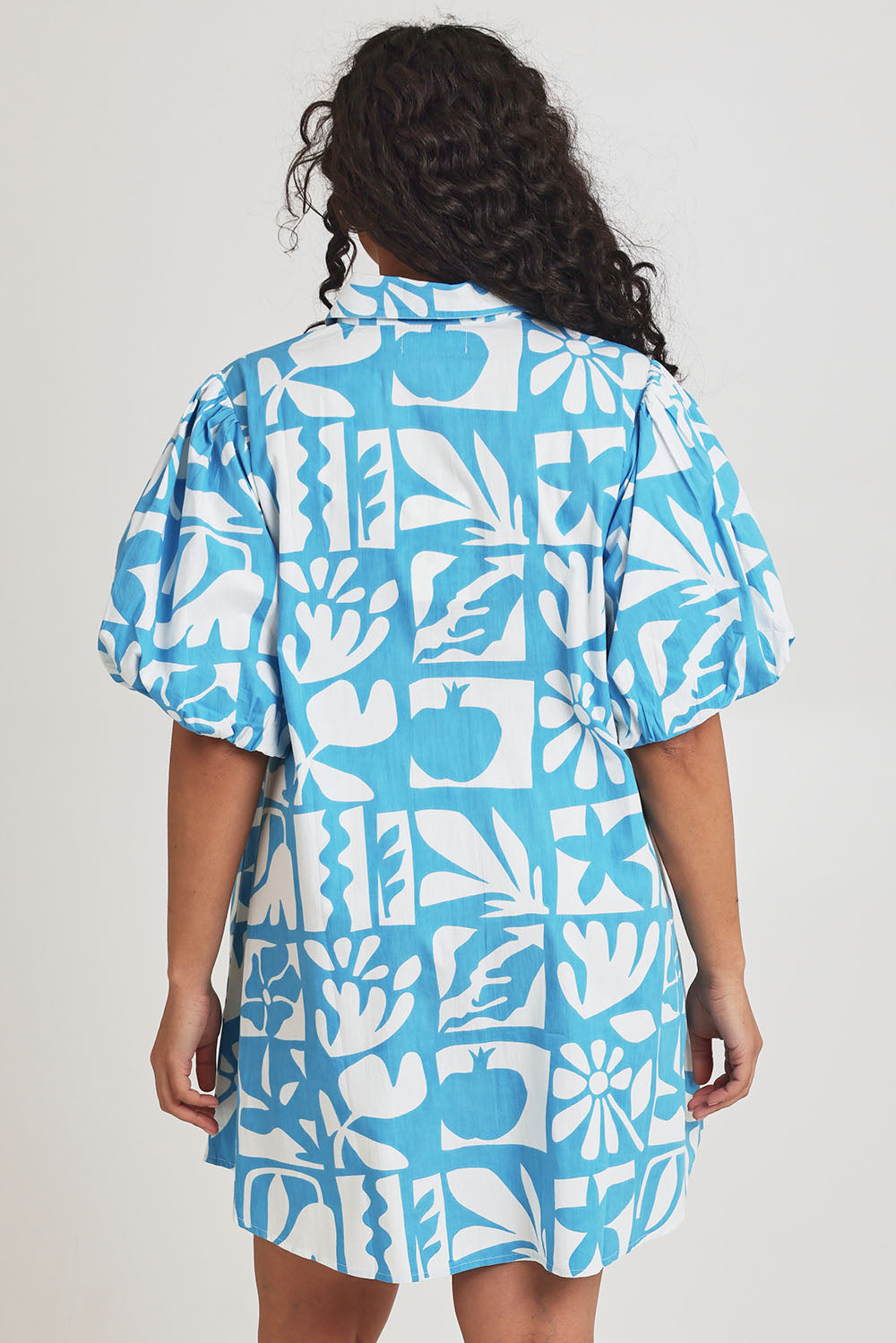Cotton A Line Shirt Dress - Garden